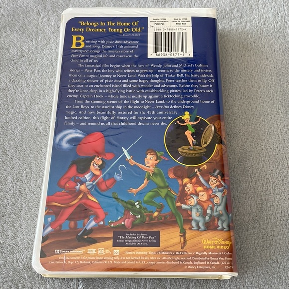 Walt Disney’s Peter Pan VHS Fully Restored, Masterpiece Collection. - Picture 6 of 7